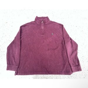 Vintage Polo Ralph Lauren Quarter Zip Burgundy Sweater 2XL